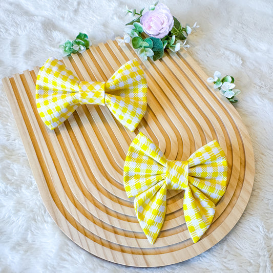 Sunflower Gingham Bowtie