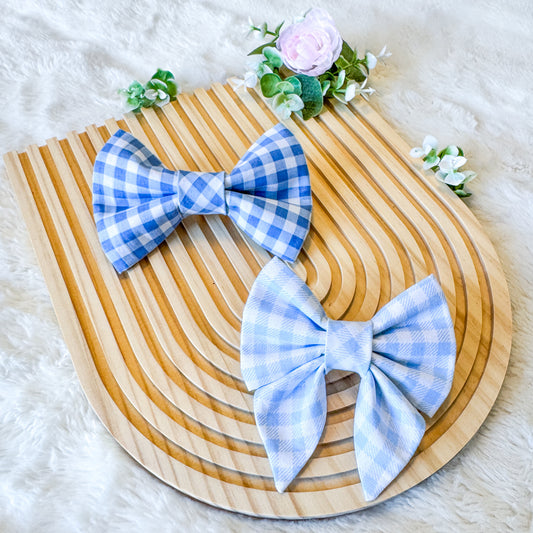 Blue Sky Gingham Bowtie